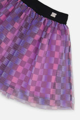 Deux par Deux Skirt Black Checkered Print