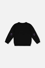 Deux par Deux Knitted Sweater Black And Mauve product image P2