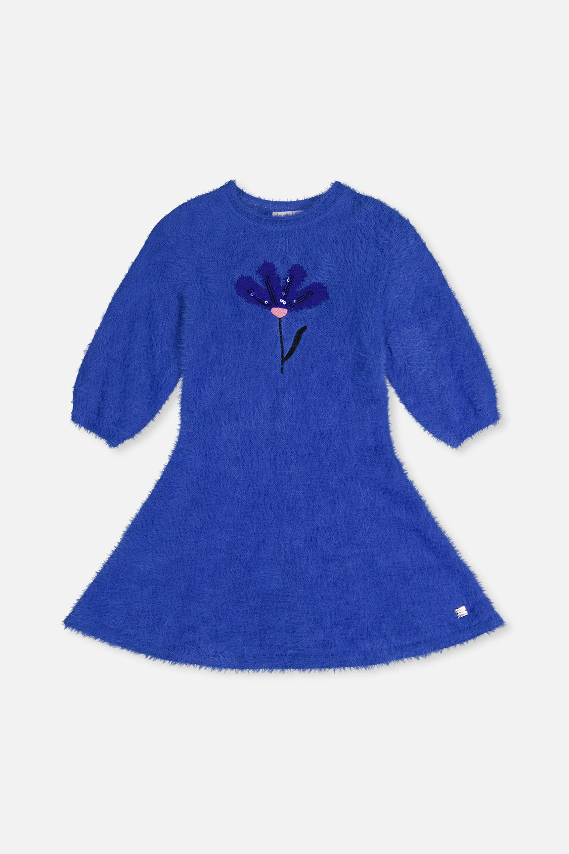 Hairy Knitted Dress Royal Blue-0