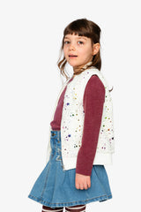 Faux Fur Sleeveless Vest Multicolored Star-2