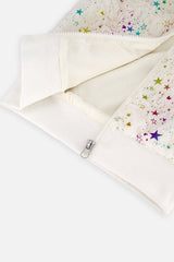 Deux par Deux Faux Fur Sleeveless Vest Multicolored Star