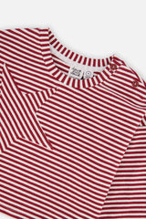 Deux par Deux Soft Jersey Top Red And White Stripes