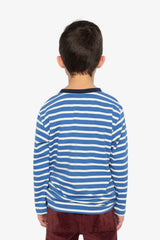 Long Sleeve T-Shirt Blue And White Stripes-3