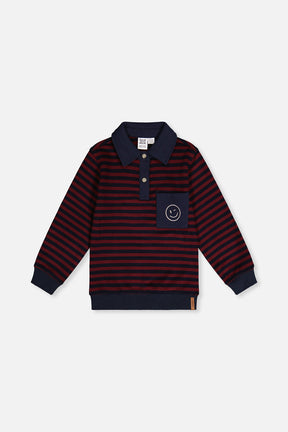 Brushed Jersey Top Red And Blue Stripes-0