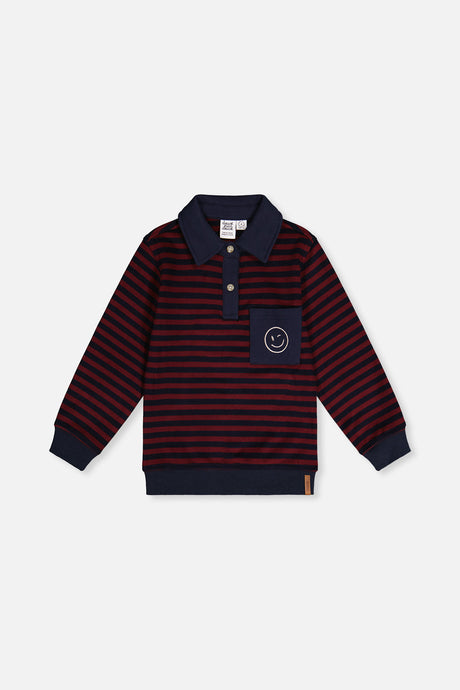 Brushed Jersey Top Red And Blue Stripes-0