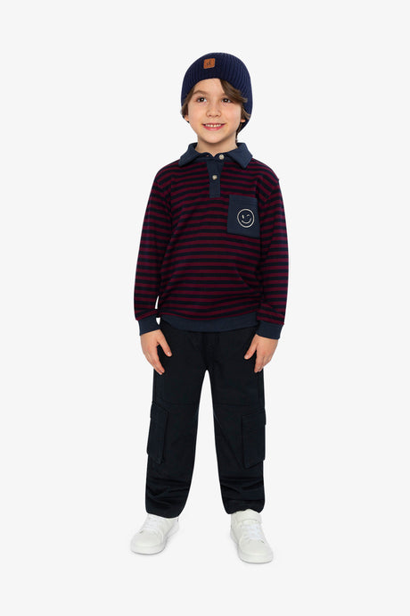Brushed Jersey Top Red And Blue Stripes-4