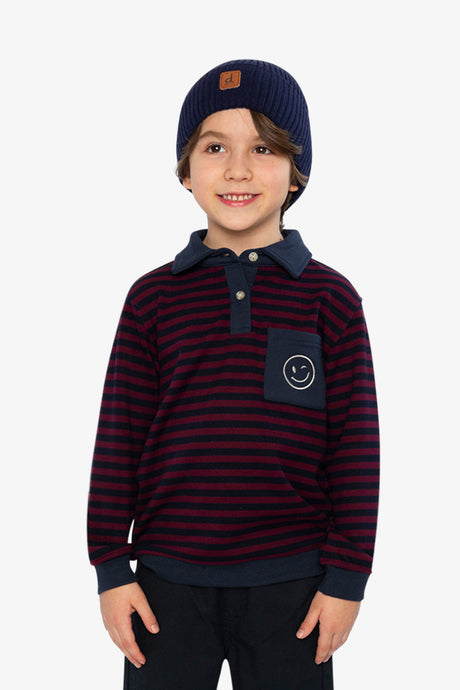 Brushed Jersey Top Red And Blue Stripes-1