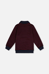 Deux par Deux Brushed Jersey Top Red And Blue Stripes product image P2