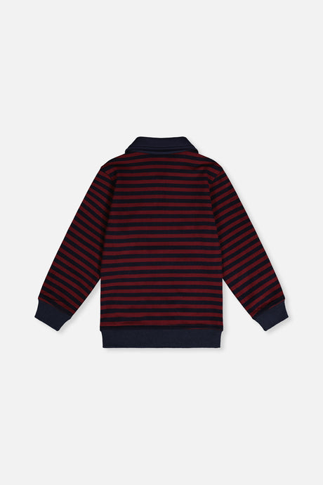 Deux par Deux Brushed Jersey Top Red And Blue Stripes product image P2