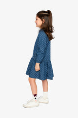 Shirt Dress Blue Smiley Print-2