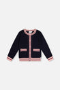 Knitted Cardigan Royal Blue And Pink-0