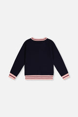 Deux par Deux Knitted Cardigan Royal Blue And Pink product image P2