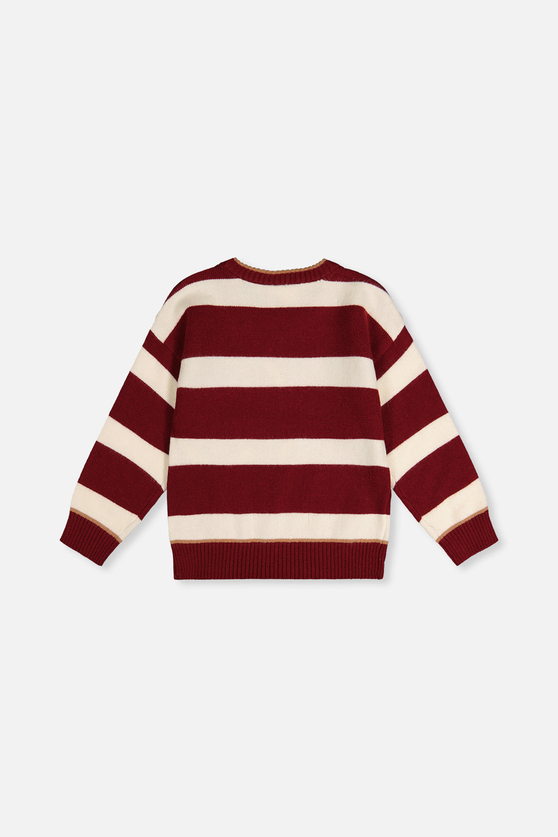 Deux par Deux red and white striped knit sweater, back view