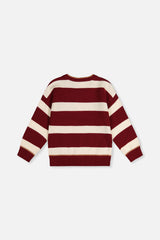 Deux par Deux red and white striped knit sweater, back view