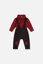 Baby Top & Pants Set Black And Red Houndstooth-0