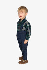 Baby Top & Pants Set Blue And Green Checks-2