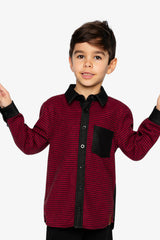 Button Down Shirt Black And Red Houndstooth-1