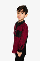 Button Down Shirt Black And Red Houndstooth-2