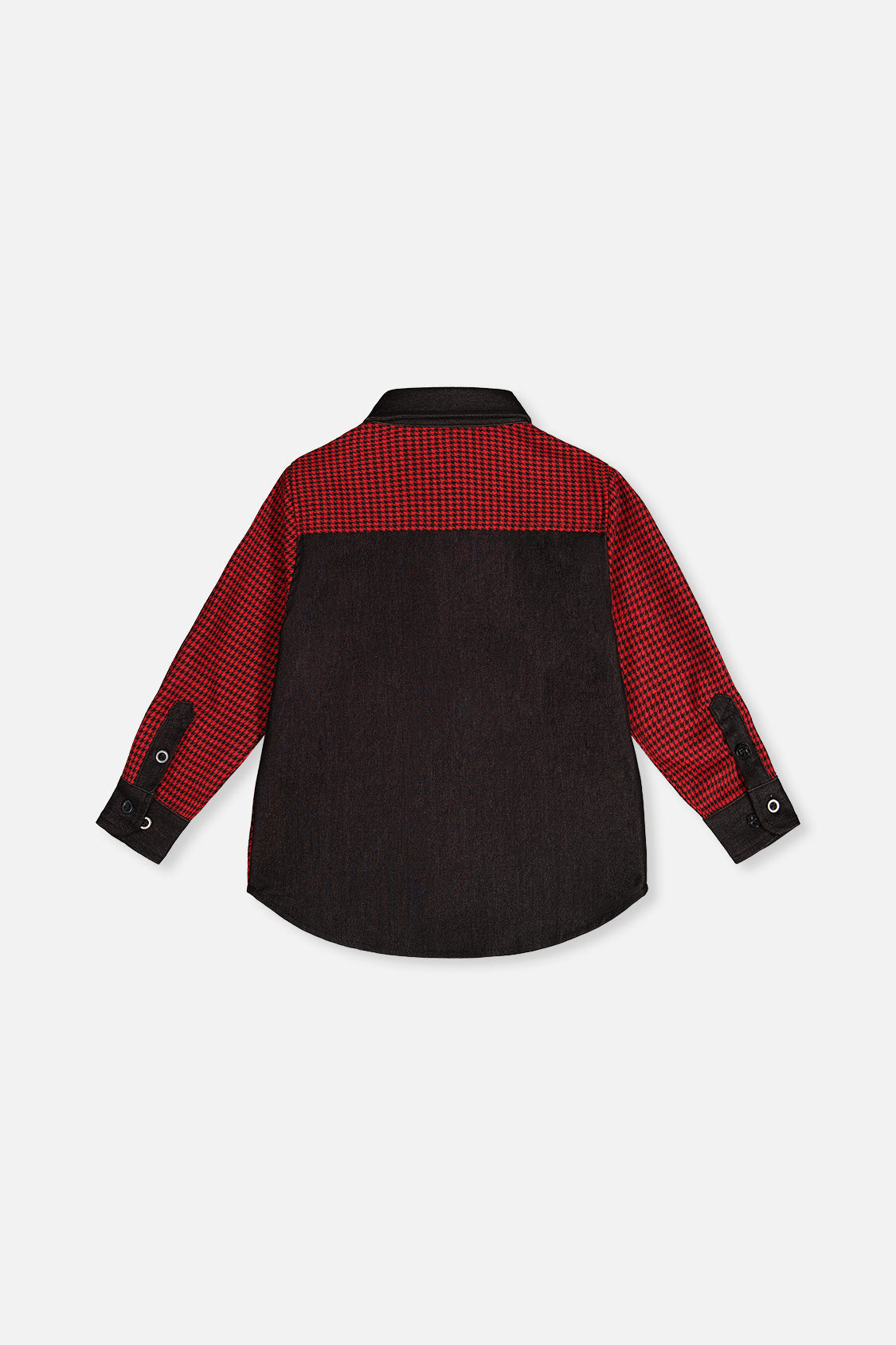 Deux par Deux Button Down Shirt Black And Red Houndstooth