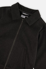 Deux par Deux Front Zip Jacket Black
