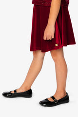 Velvet Skirt Red-2