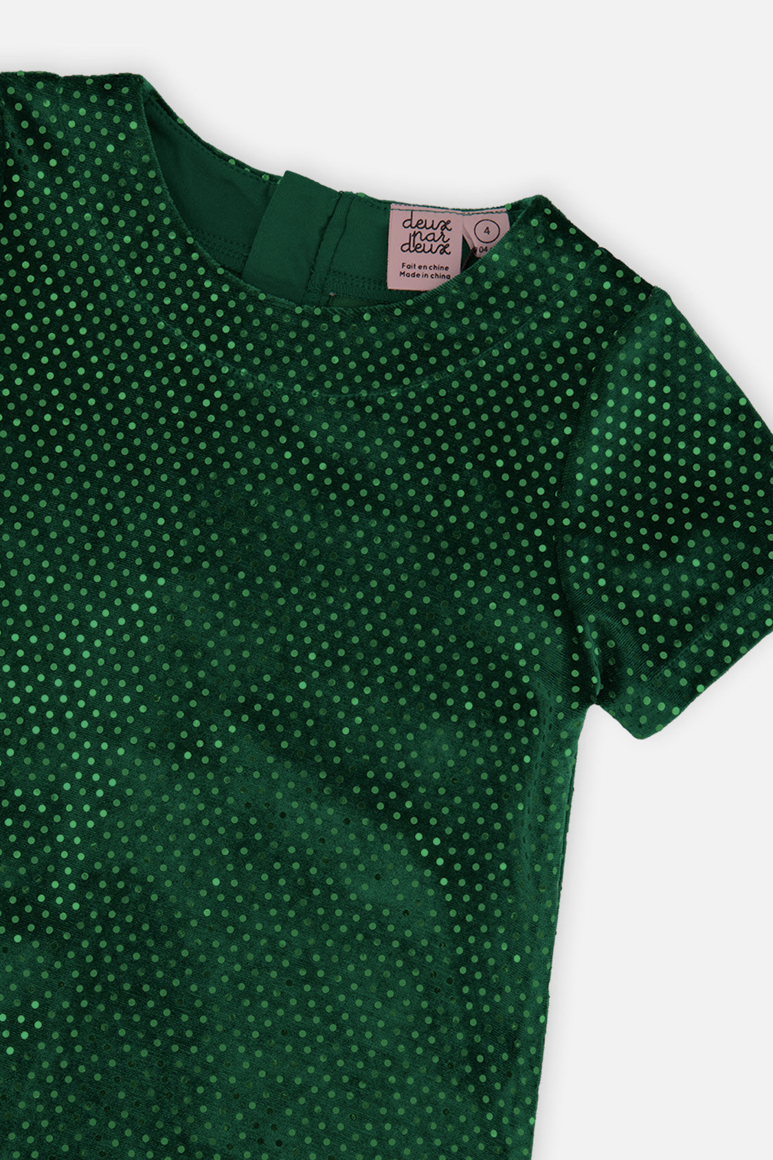 Deux par Deux Short Sleeve A Line Dress Green Forest