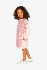Sweatshirt Dress With Sequins Dusty Pink-2