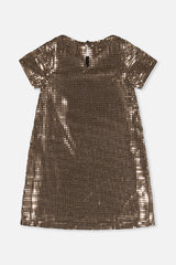 Deux par Deux Short Sleeve A Line Dress Beige