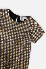 Deux par Deux Short Sleeve A Line Dress Beige