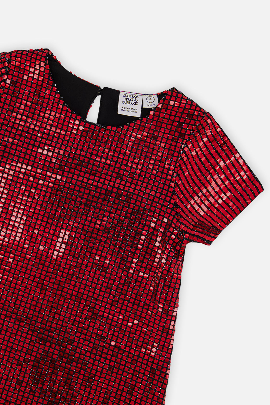 Deux par Deux Short Sleeve A Line Dress Red