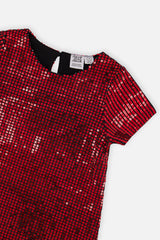Deux par Deux Short Sleeve A Line Dress Red