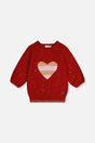 3/4 Sleeve Knitted Sweater Red-0