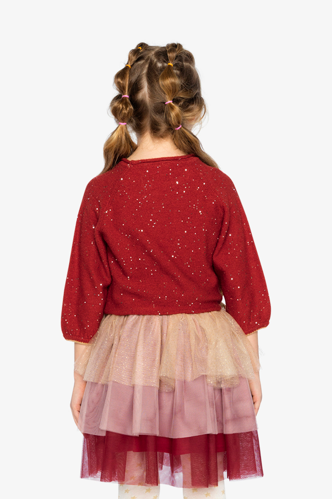 3/4 Sleeve Knitted Sweater Red-3