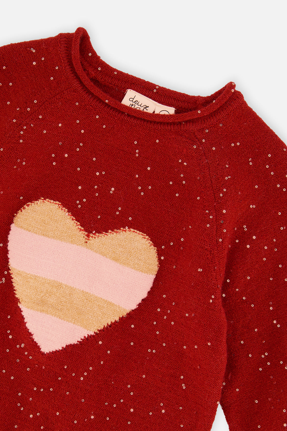 Deux par Deux 3/4 Sleeve Knitted Sweater Red