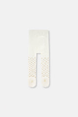 Baby Knit Heart Tights Off-White-1