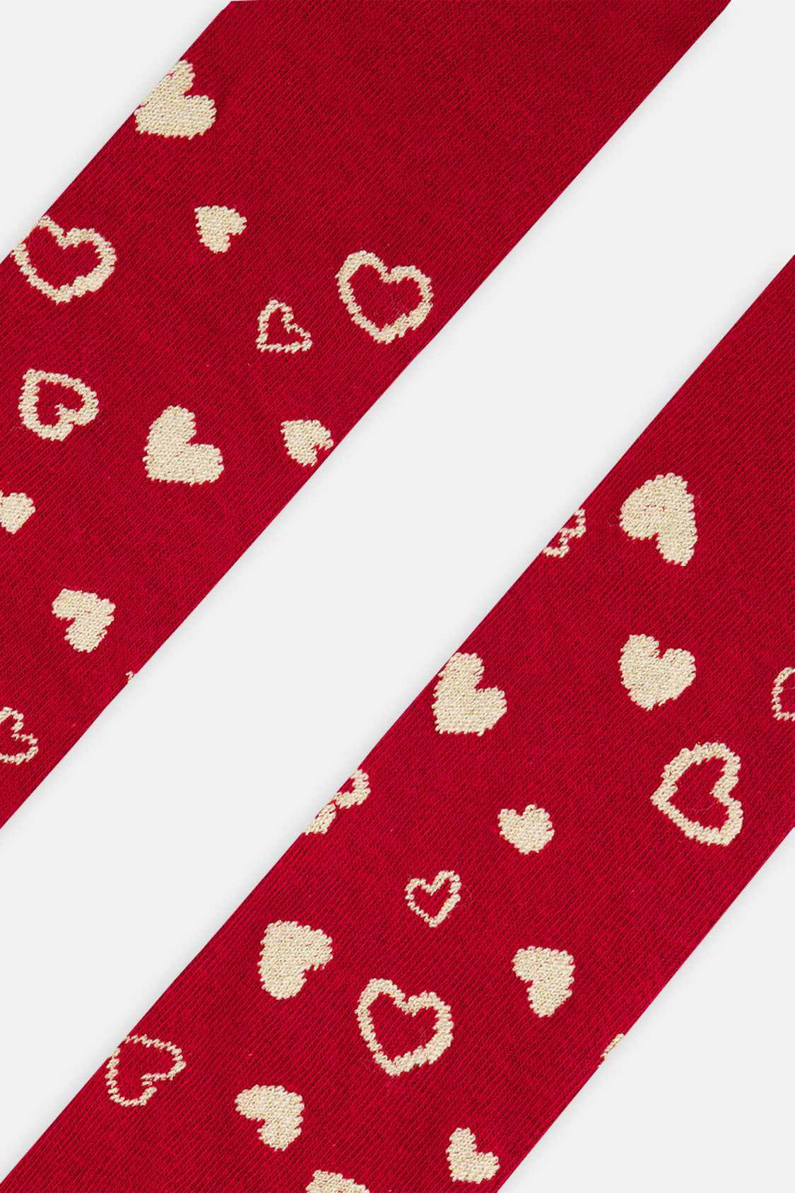 Baby Knit Heart Tights Red-2