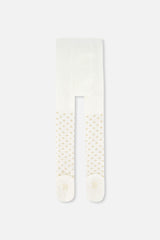 Knit Heart Tights Off-White-2