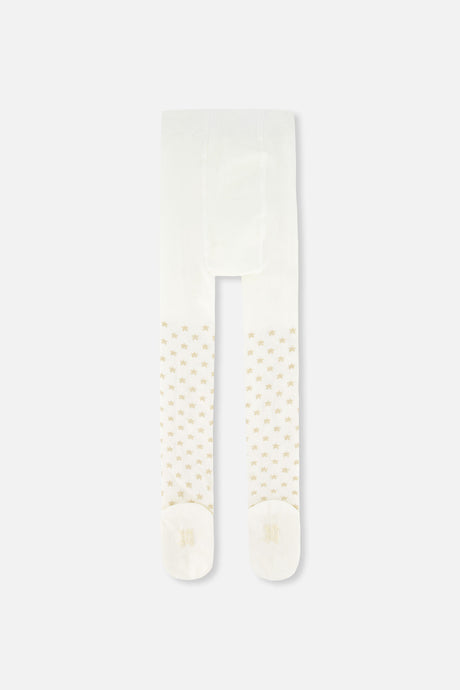 Knit Heart Tights Off-White-2