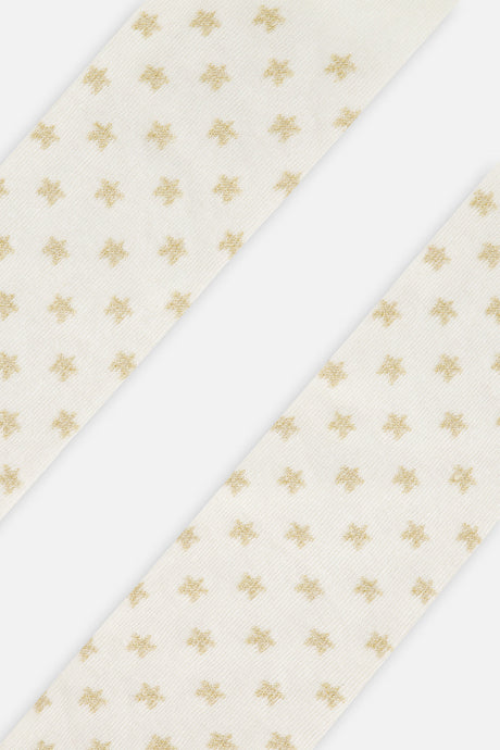 Knit Heart Tights Off-White-3