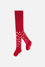 Knit Heart Tights Red-0