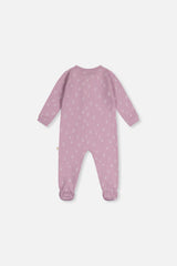 Baby Organic Cotton One Piece Pajama Purple Floral Print-1