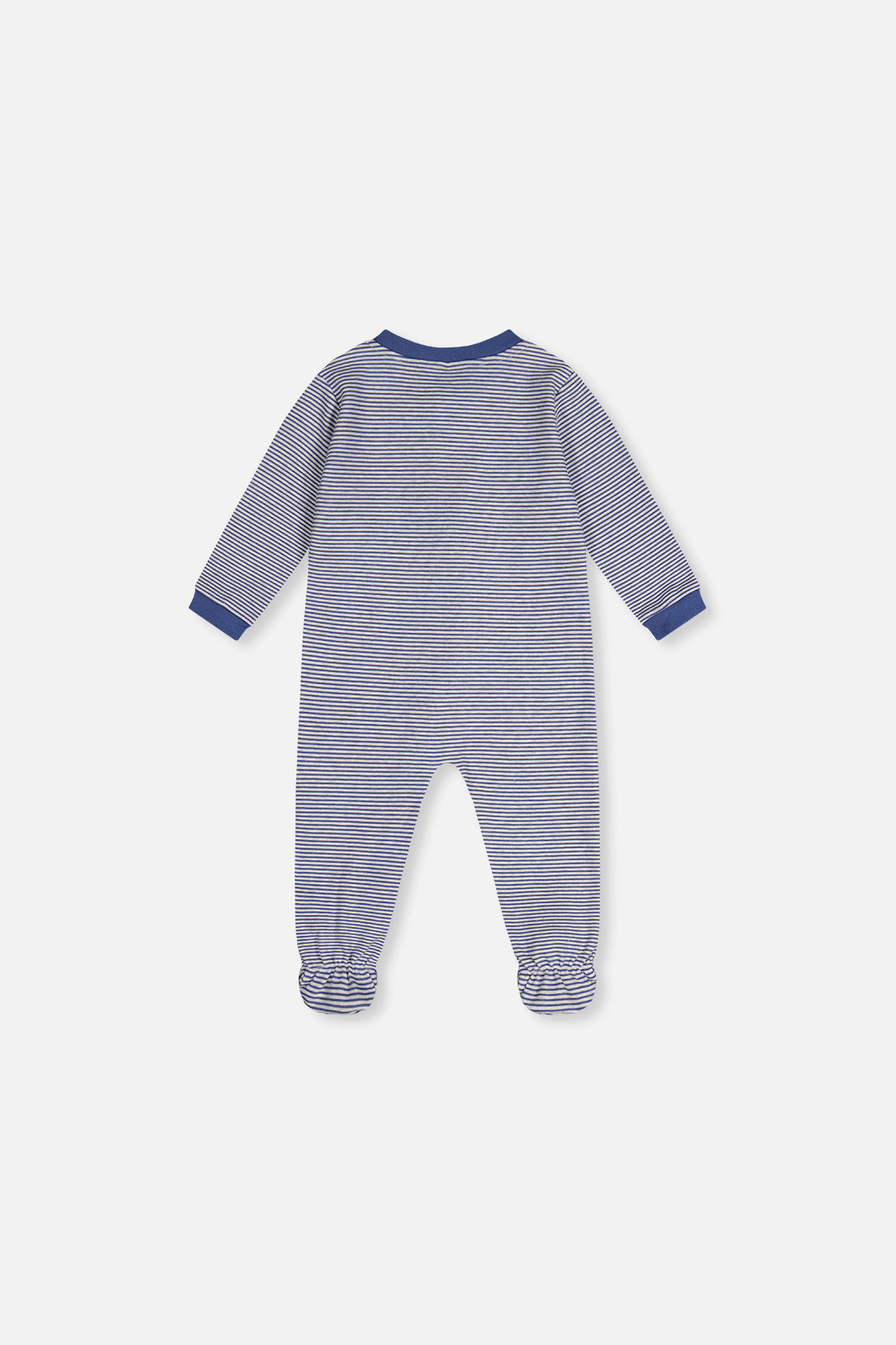 Baby Organic Cotton One Piece Pajama Blue Stripe Print-1
