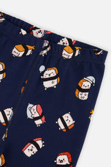 Organic Cotton Two Piece Pajama Set Blue Sushi Print-3