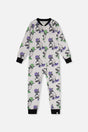 Organic Cotton One Piece Pajama Beige Raccoon Print-0