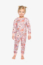 Organic Cotton Two Piece Pajama Set Pink Floral Print-0