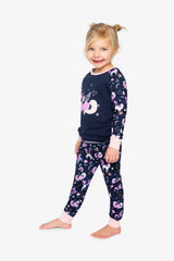 Organic Cotton Two Piece Pajama Set Purple Unicorn Print-2