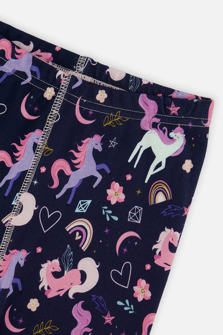 Deux par Deux Organic Cotton Two Piece Pajama Set Purple Unicorn Print
