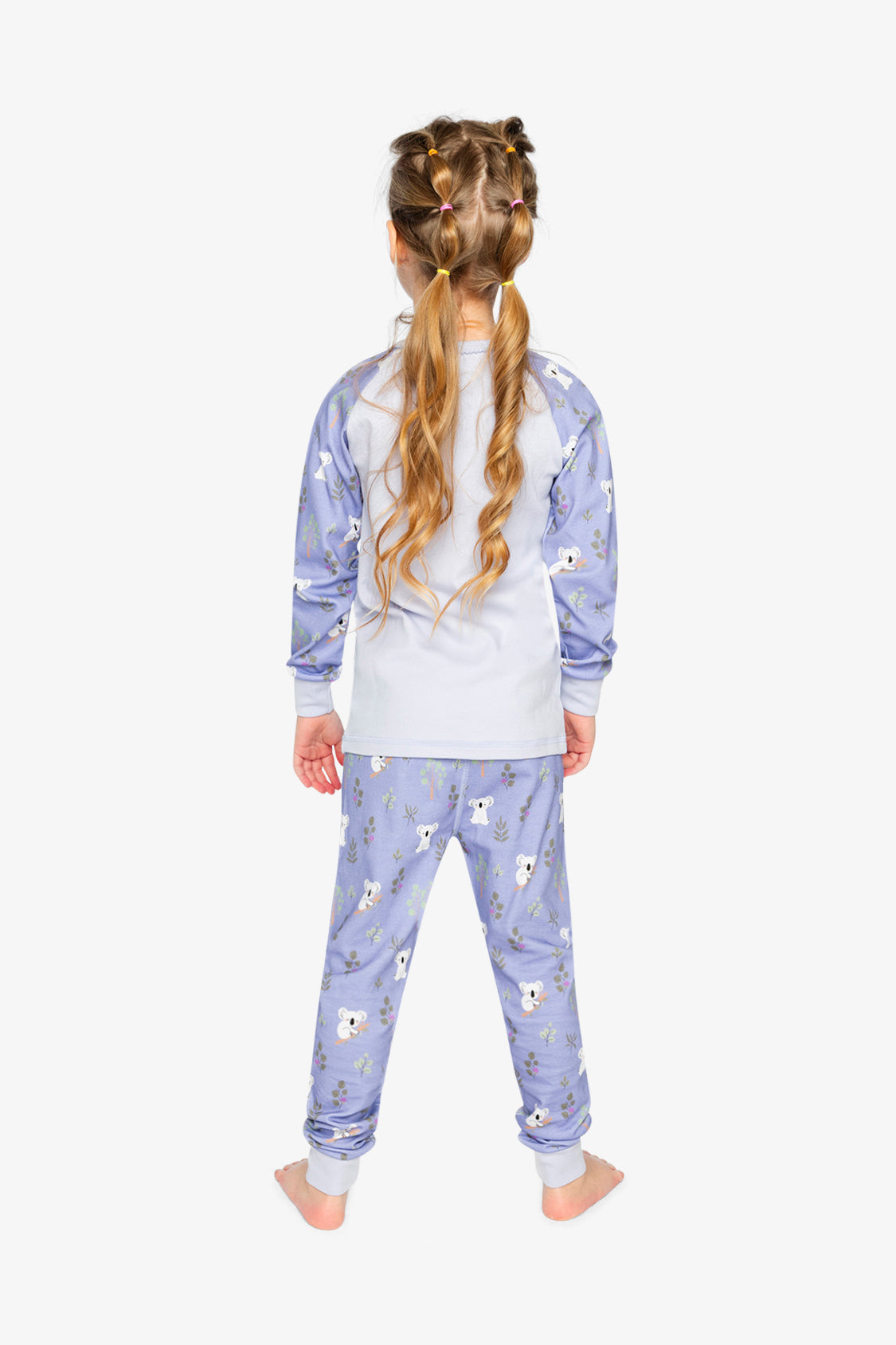 Organic Cotton Two Piece Pajama Set Purple Koala Print-3