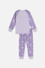 Organic Cotton Two Piece Pajama Set Purple Koala Print-4