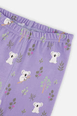 Deux par Deux Organic Cotton Two Piece Pajama Set Purple Koala Print